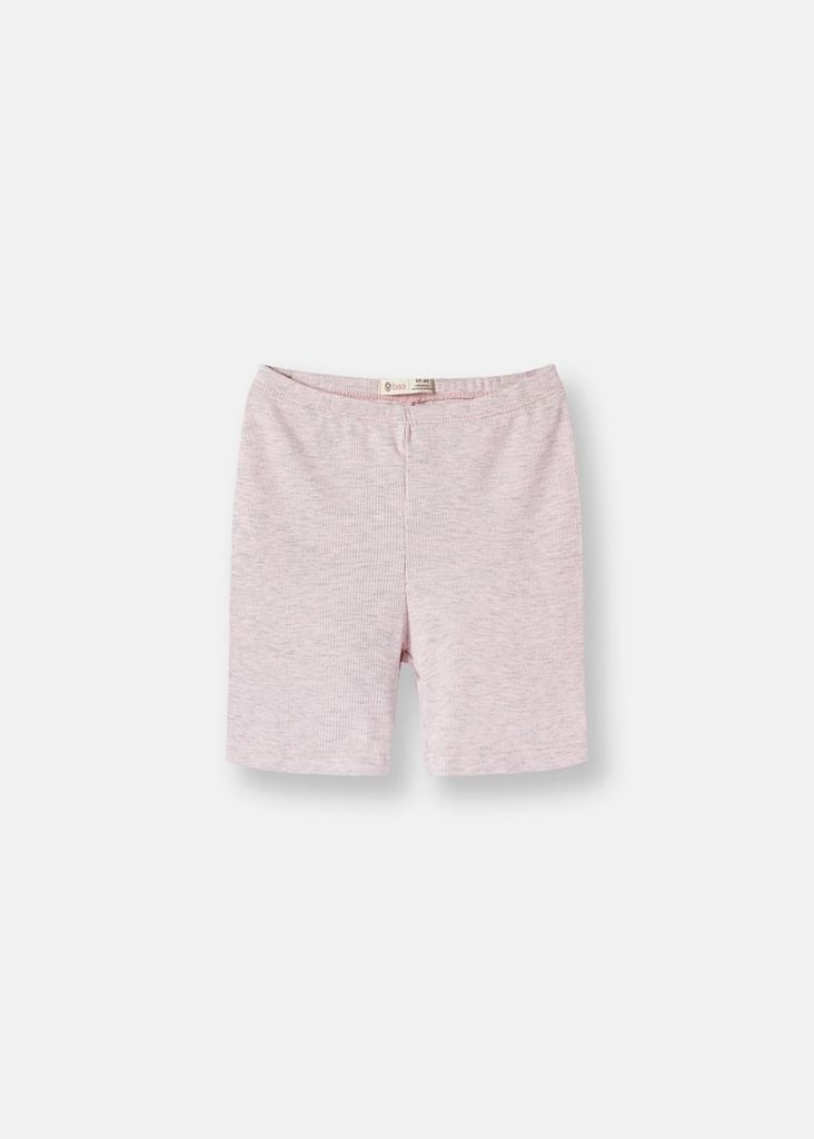 Quần Biker Bé Gái Thun Gân Hồng Melange