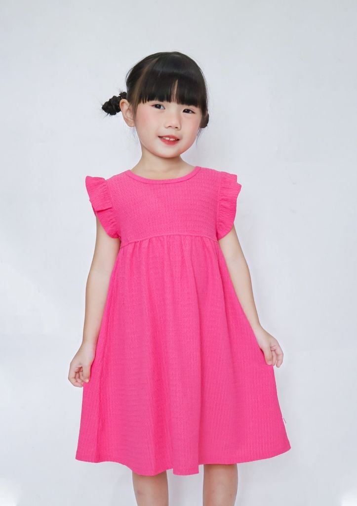 Đầm Thun Kiểu Cánh Tiên Bé Gái Hồng