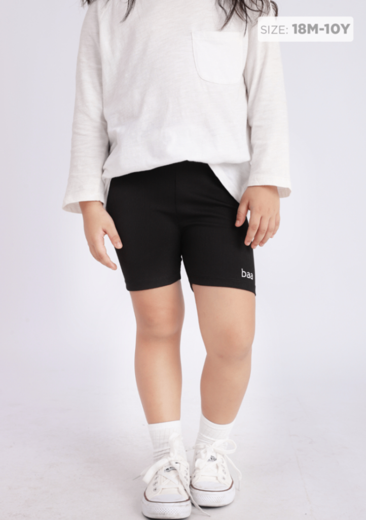 Quần Biker Bé Gái Thun Gân Đen 02