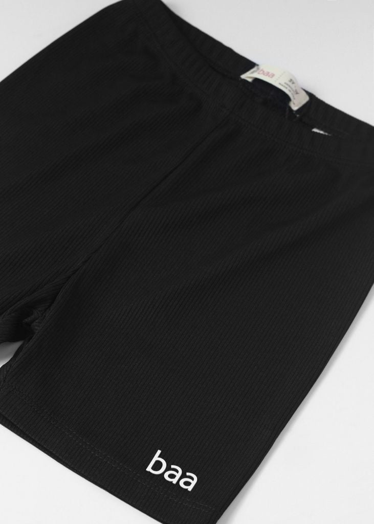 Quần Biker Bé Gái Thun Gân Đen 02