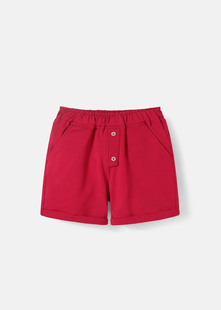 Quần Short Bé Trai Da Cá Đỏ Burgundy