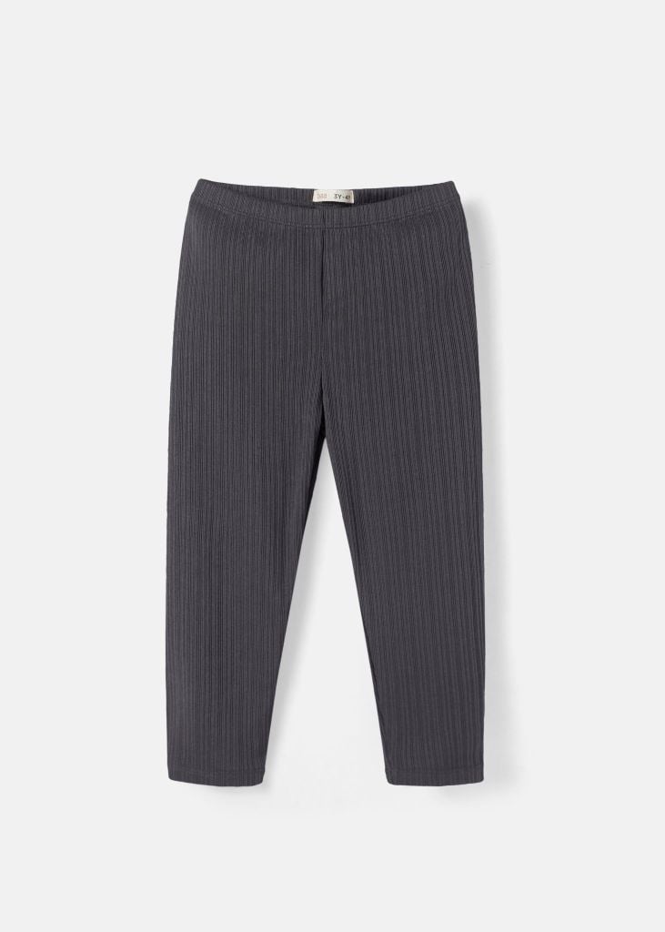 Quần Legging Bé Gái Thun Gân Xám Đậm GC-QU32D-09
