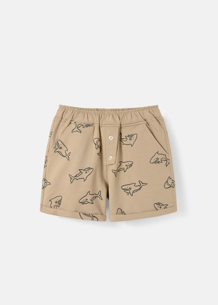 Quần Short Bé Trai Da Cá Be Hoạ Tiết Cá Mập