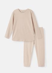 Bộ Thun Gân Dài Tay Bé Trai Beige