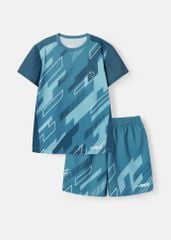 Set Thun Thể Thao Cho Bé Siêu Mát Ultra Cool Xanh Xám Hoạ Tiết