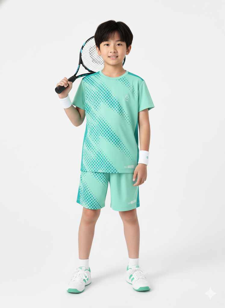 Set Thun Thể Thao Cho Bé Siêu Mát Ultra Cool Xanh Mint Hoạ Tiết