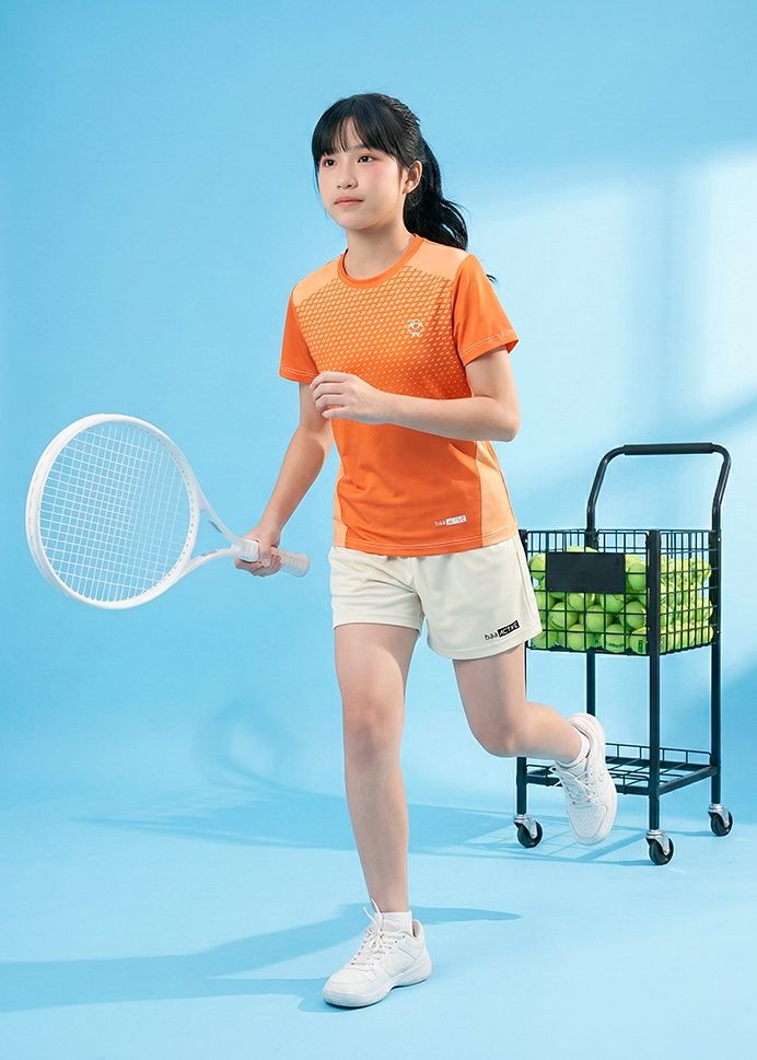 Áo Thun Thể Thao Cho Bé Siêu Nhẹ Ultra Light Cam Hoạ Tiết Halftone