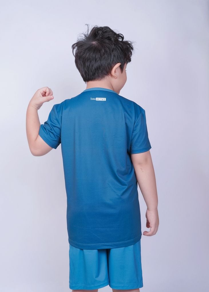 Set Thun Thể Thao Cho Bé Siêu Mát Ultra Cool Xanh Xám Hoạ Tiết