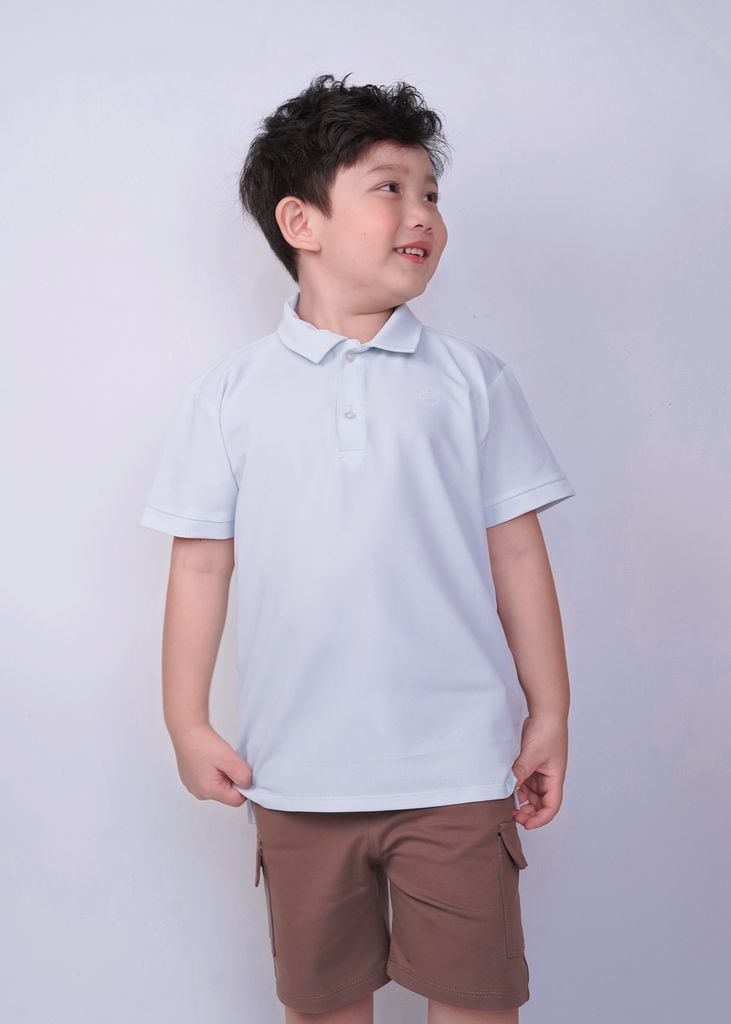 Áo Polo Bé Trai Siêu Nhẹ Ultra Light Xanh Nhạt