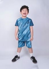 Set Thun Thể Thao Cho Bé Siêu Mát Ultra Cool Xanh Xám Hoạ Tiết