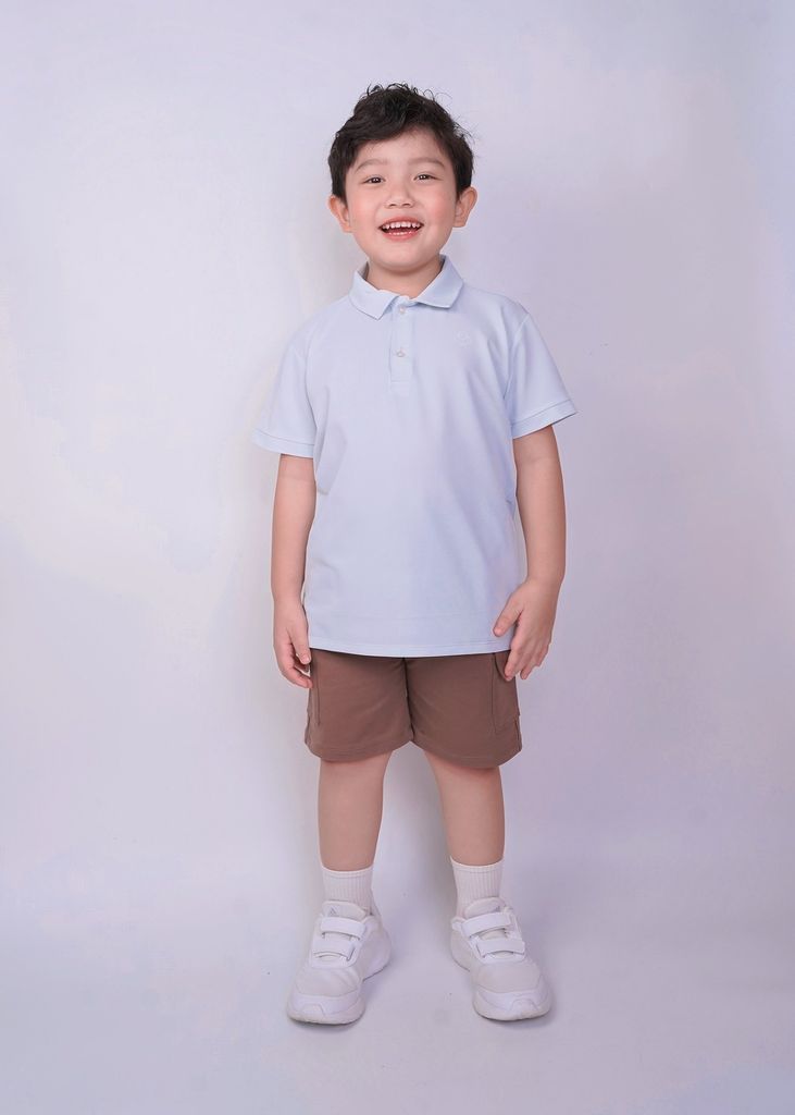 Áo Polo Bé Trai Siêu Nhẹ Ultra Light Xanh Nhạt