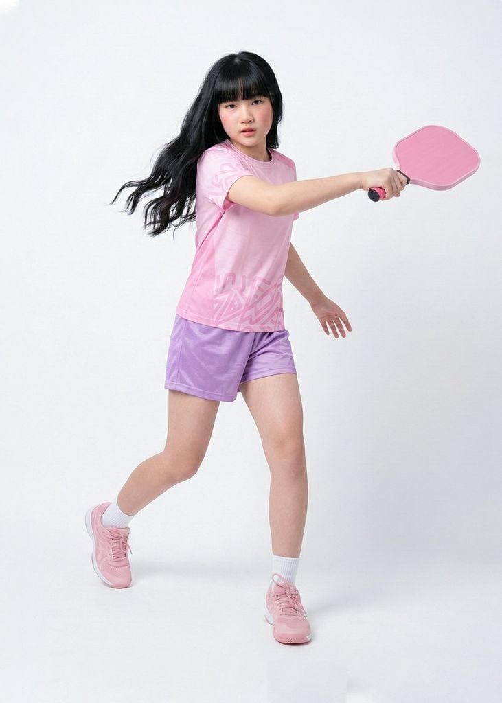 Set Thể Thao Cho Bé Siêu Nhẹ Ultra Light Họa Tiết (Hồng Doodle + Tím)