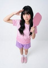 Set Thể Thao Cho Bé Siêu Nhẹ Ultra Light Họa Tiết (Hồng Doodle + Tím)