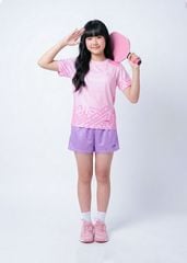 Set Thể Thao Cho Bé Siêu Nhẹ Ultra Light Họa Tiết (Hồng Doodle + Tím)