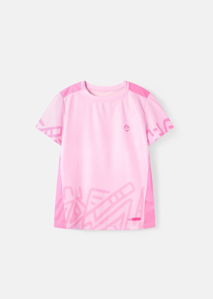 Áo Thun Thể Thao Cho Bé Siêu Nhẹ Ultra Light Hồng Hoạ Tiết Doodle