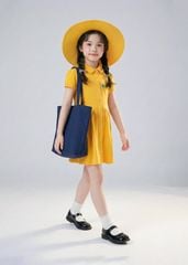 Đầm Polo Ngắn Tay Bé Gái Vàng Thêu Cây Thông