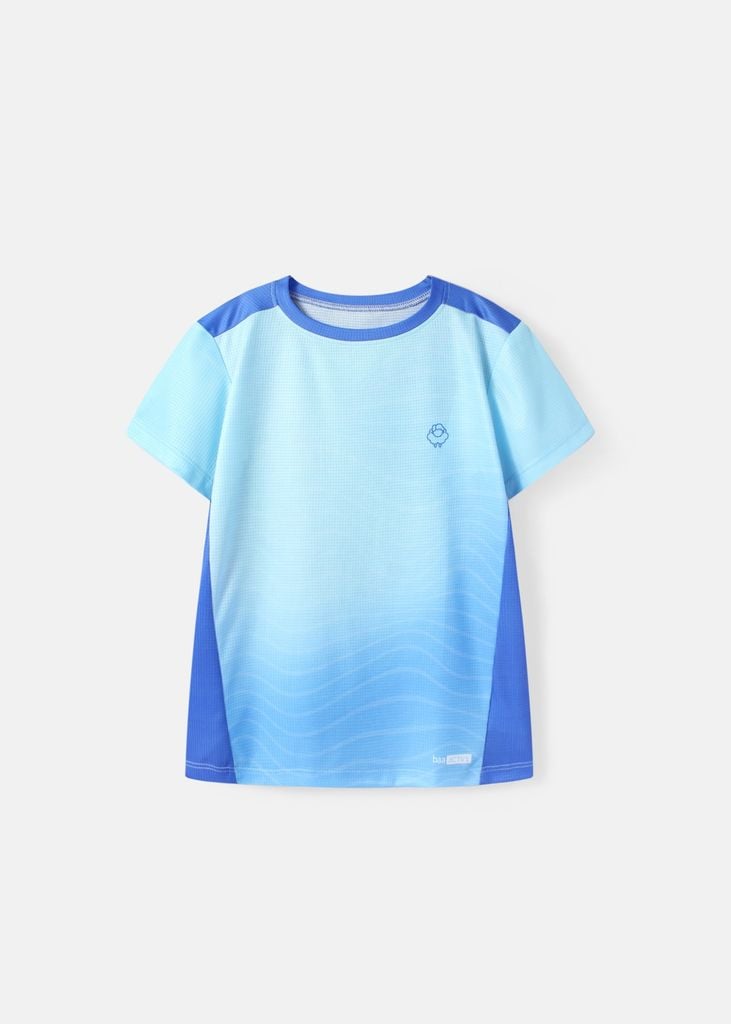 Áo Thun Thể Thao Cho Bé Siêu Nhẹ Ultra Light Xanh Biển Ombre