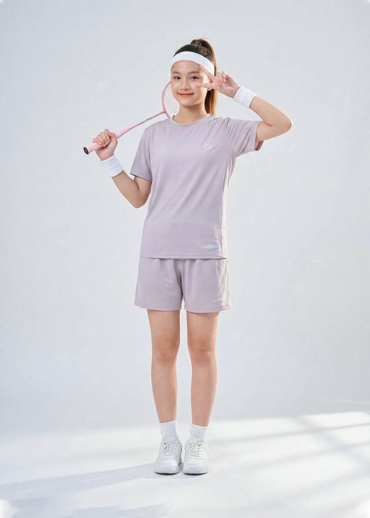 Set Thun Thể Thao Cho Bé Siêu Mát Ultra Cool Tím Nhạt