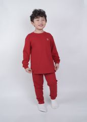 Bộ Thun Dài Tay Bé Trai Đỏ Burgundy