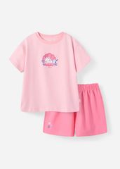 Bộ Thun Ngắn Tay Form Rộng Bé Gái Hồng Cute Mermaid