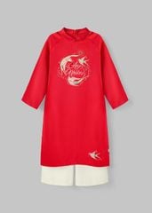 Set Áo Dài Thêu Cao Cấp Bé Gái Đỏ An Nhiên
