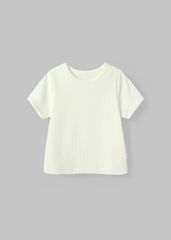 Áo Ngắn Tay Bé Gái Thun Gân Kiểu Kem