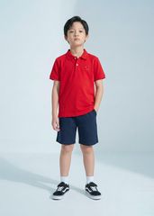 Áo Polo Ngắn Tay Bé Trai Đỏ Thêu Ngựa