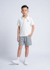 Áo Polo Ngắn Tay Bé Trai Trắng Thêu Ngựa