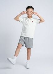 Áo Polo Ngắn Tay Bé Trai Trắng Thêu Ngựa