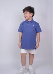 Áo Polo Ngắn Tay Bé Trai Xanh Thêu Ngựa