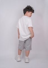 Quần Short Da Cá Bé Trai Xám Melange