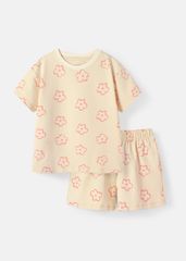 Bộ Thun Ngắn Tay Form Rộng Bé Gái Be Hoạ Tiết Hoa