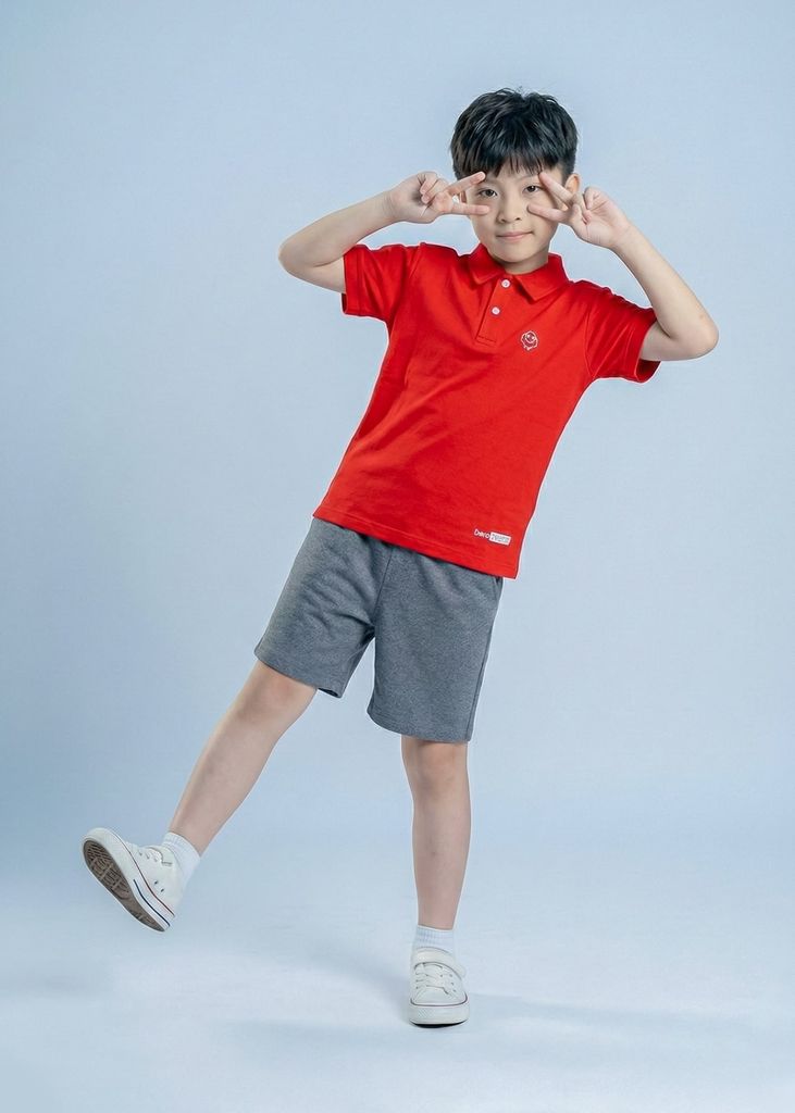 Áo Polo Bé Trai Siêu Nhẹ Ultra Light Đỏ