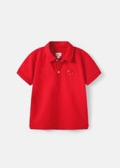 Áo Polo Ngắn Tay Bé Trai Đỏ Thêu Ngựa