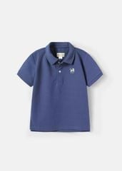 Áo Polo Ngắn Tay Bé Trai Xanh Thêu Ngựa
