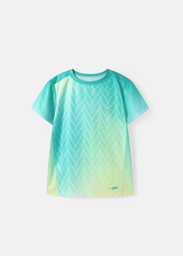 Áo Thun Thể Thao Cho Bé Siêu Nhẹ Ultra Light Xanh Lá Ombre Hoạ Tiết