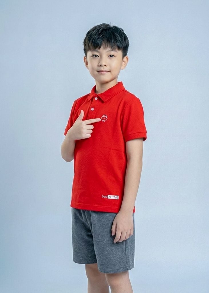 Áo Polo Bé Trai Siêu Nhẹ Ultra Light Đỏ