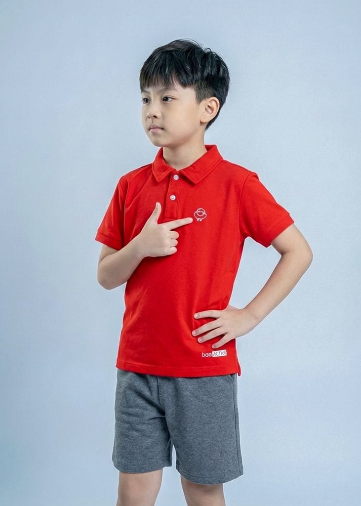 Áo Polo Bé Trai Siêu Nhẹ Ultra Light Đỏ