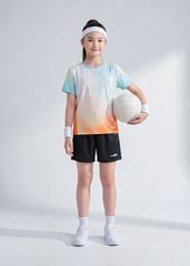 Áo Thun Thể Thao Cho Bé Siêu Nhẹ Ultra Light Xanh Cam Ombre Hoạ Tiết