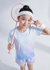 Áo Thun Thể Thao Cho Bé Siêu Nhẹ Ultra Light Xanh Tím Ombre Hoạ Tiết