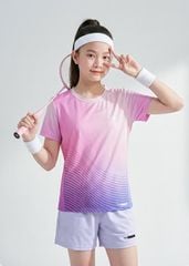 Áo Thun Thể Thao Cho Bé Siêu Nhẹ Ultra Light Hồng Tím Ombre Hoạ Tiết 02