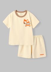 Bộ Thun Ngắn Tay Bé Trai Nâu Nhạt Digger