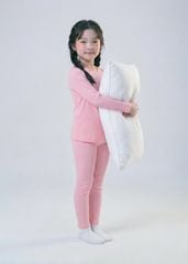 Bộ Thun Dài Tay Bé Gái Gân Hồng Nhạt