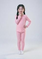 Bộ Thun Dài Tay Bé Gái Gân Hồng Nhạt