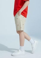 Quần Short Khakis Bé Trai Be Hoạ Tiết Xe Oto