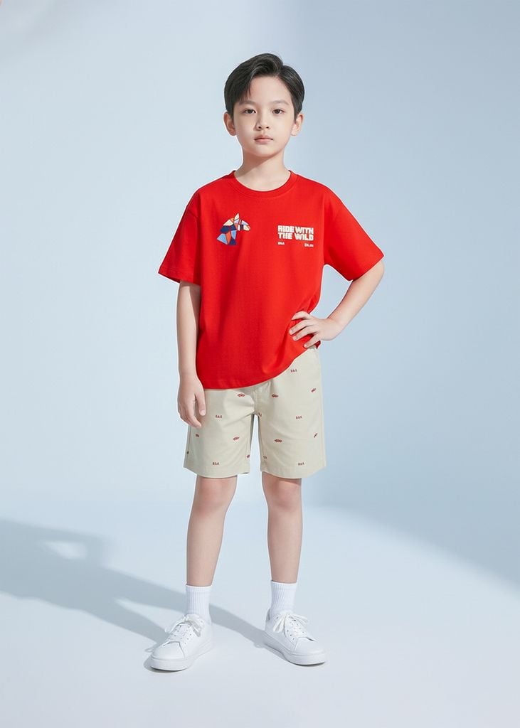 Quần Short Khakis Bé Trai Be Hoạ Tiết Xe Oto