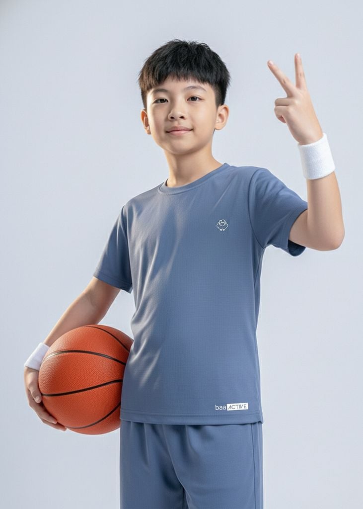 Set Thun Thể Thao Cho Bé Siêu Mát Ultra Cool Xanh Steel