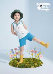 Bộ Thun Ba Lỗ Bé Trai Trắng Phối Xanh Biển Hoạ Tiết Đại Dương