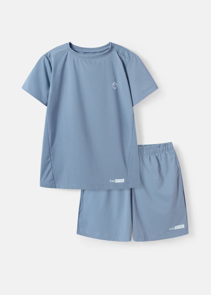 Set Thun Thể Thao Cho Bé Siêu Mát Ultra Cool Xanh Steel