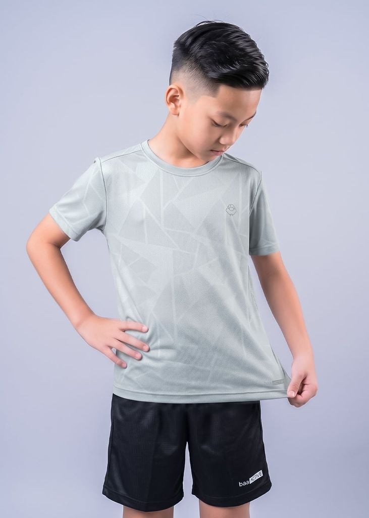 Áo Thun Thể Thao Bé Trai Siêu Nhẹ Ultra Light Xanh Sage